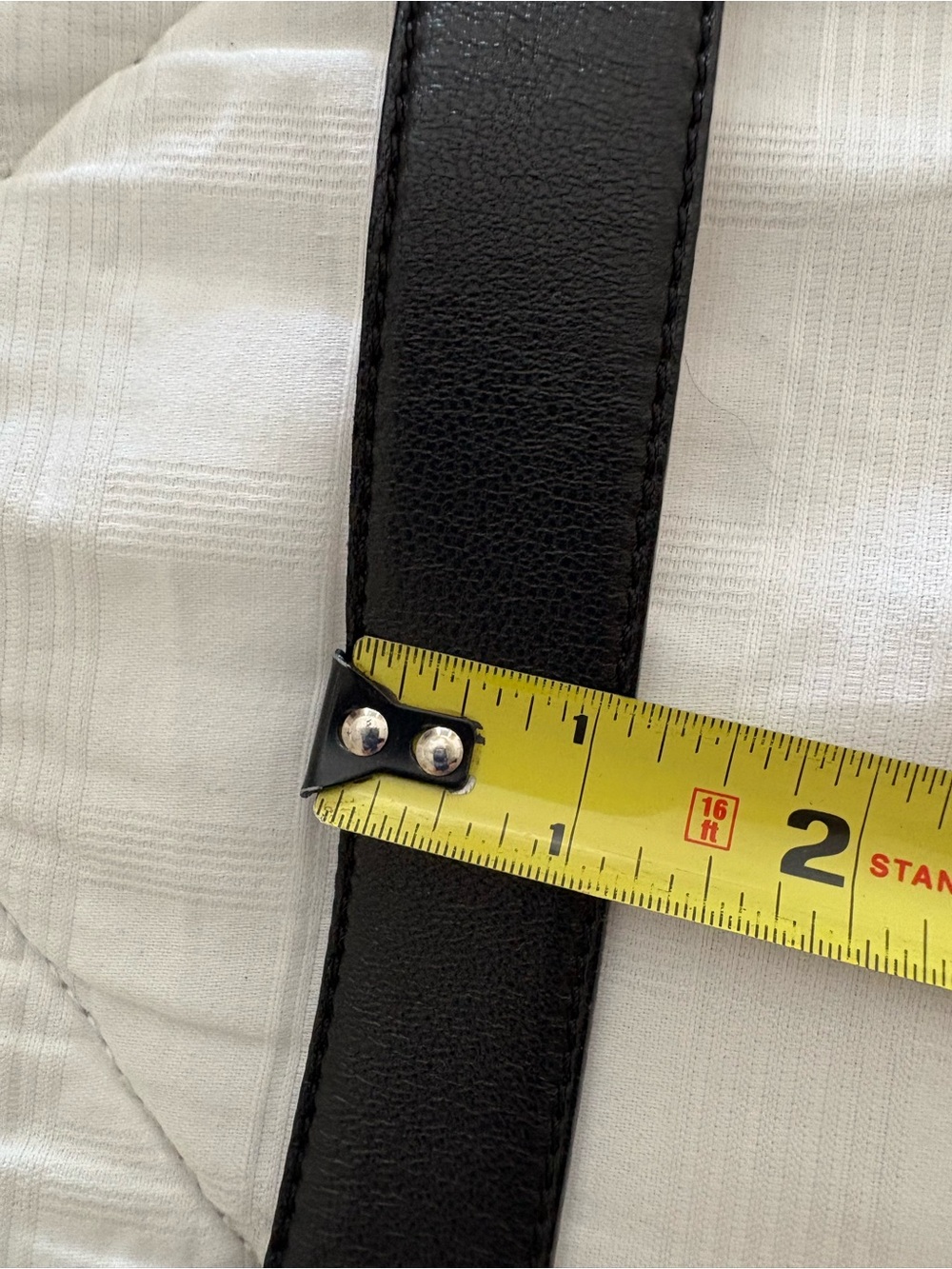 Donna Karan Black Leather Belt with Gold Buckle - Picture 6 of 10